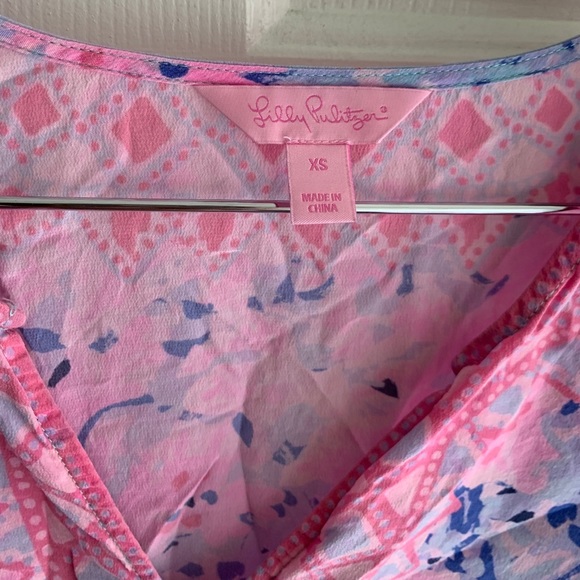 Lilly Pulitzer Silk Tunic XS Pink Renato Amelia - Picture 3 of 6